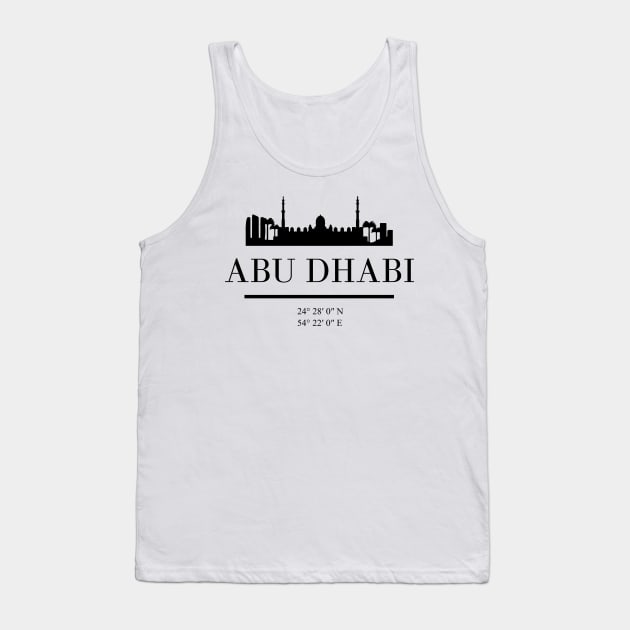 ABU DHABI UAE BLACK SILHOUETTE SKYLINE ART Tank Top by deificusArt